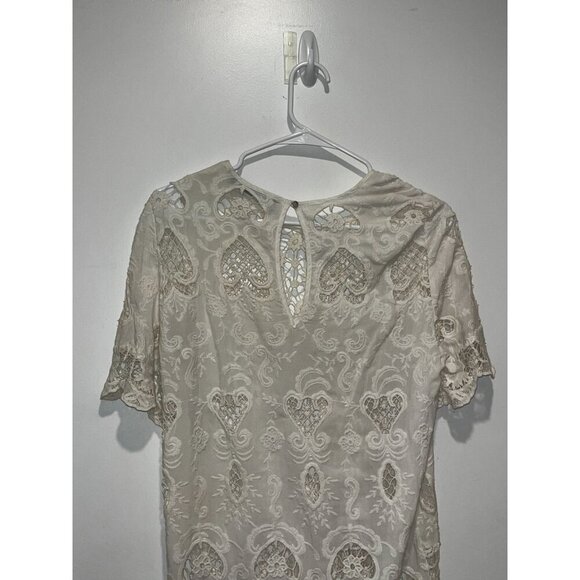 Zara Boho White Lace Crochet Women's Mini Dress Size XS - Picture 7 of 10